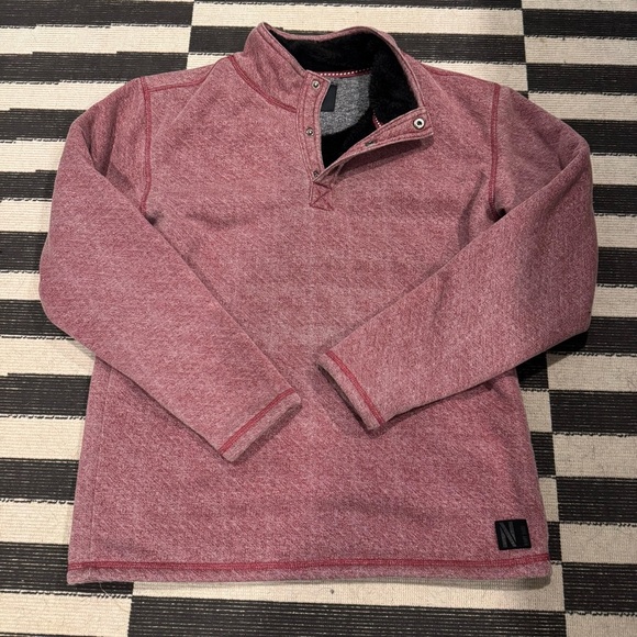 Red Quarter-Zip Sweatshirt with Contrasting Collar - Picture 1 of 5